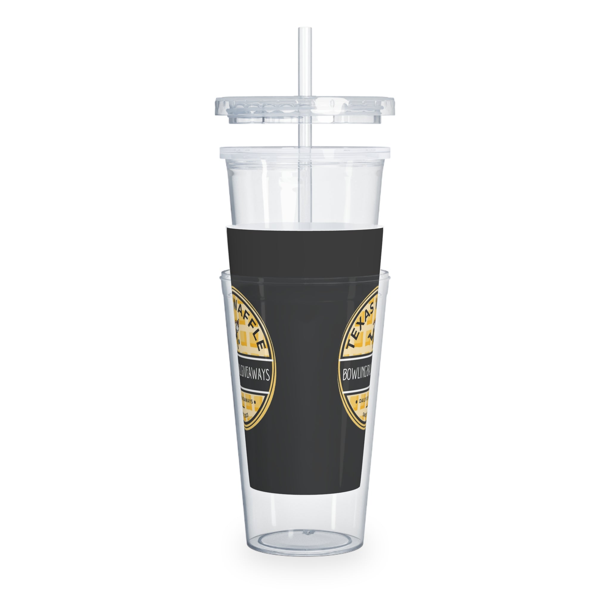 Texas Waffle Plastic Tumbler with Straw